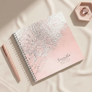 Carnet Foil Abstrait Rose Gold Argenté ID775
