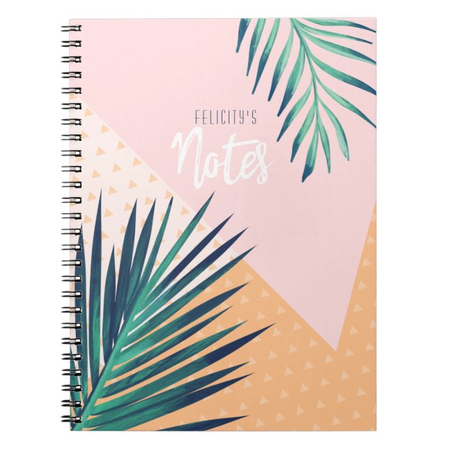 Carnet Foliage de palmiers géométriques et tropicaux mode (Devant)