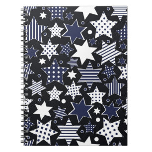 Carnet Fond à motif continu avec étoiles stylisées
