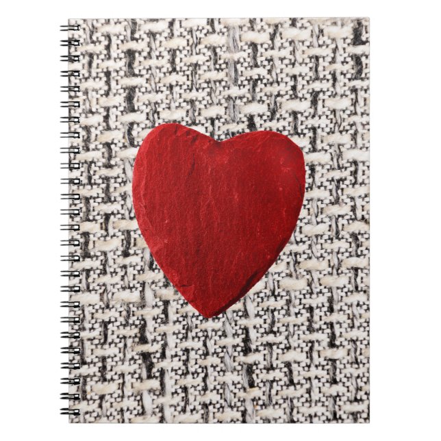 Carnet Fond de tissu avec coeur (Devant)