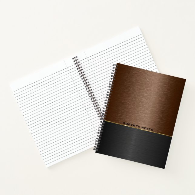 Carnet Fond métallique marron et noir (Intérieur)