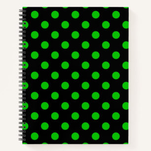 Carnet Fond noir pois verts
