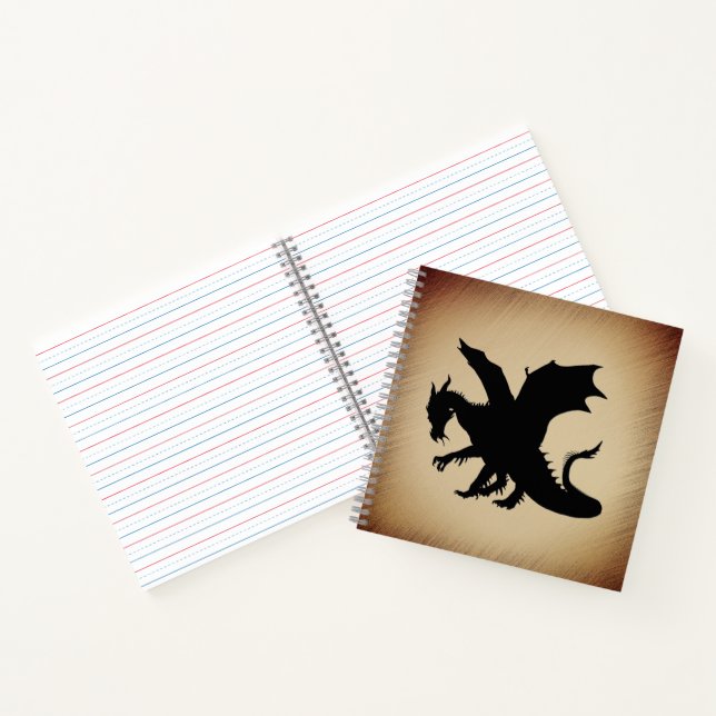 Carnet Fond rustique Dragon Noir (Intérieur)