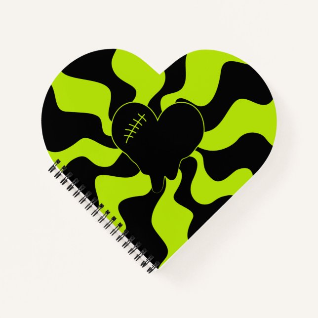 Carnet Fonte cardiaque - Vert citron (Devant)