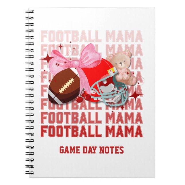 Carnet FOOTBALL MAMA Coquette Maman Notes de Jour (Devant)