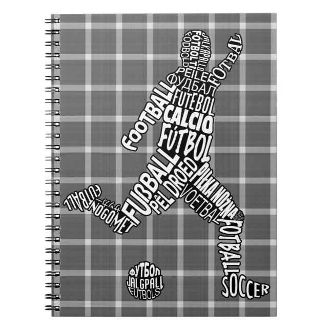 Carnet Football Soccer Typographie Bloc-notes (Devant)