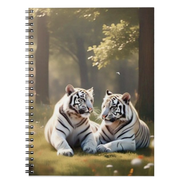 Carnet Forest Stillness – White Tigers Notebook (Devant)
