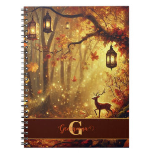 Carnet Forêt automnale dorée personnalisée