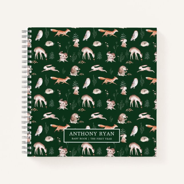 Carnet Forêt boisée rustique Animaux Première année du bé (Devant)