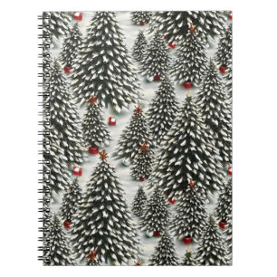 Carnet Forêt d'arbres de Noël couverts de neige