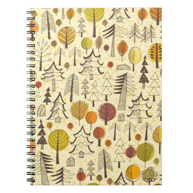 Carnet Forêt d'automne : Motif graphique transparent. (Devant)