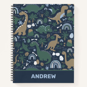 Carnet Forêt de dinosaures rustique Préhistorique Personn
