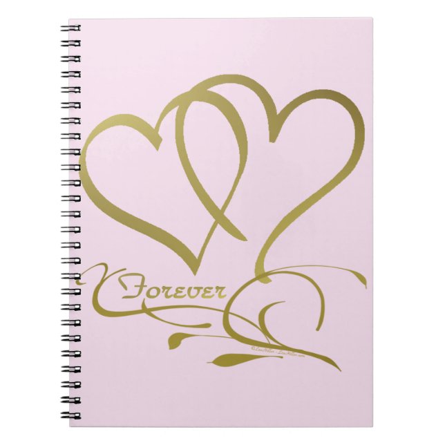 Carnet Forever Hearts Gold éditable couleurs arrière - pl (Devant)