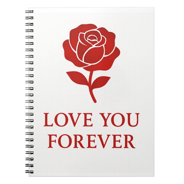 Carnet Forever Rose Inspiring Warm Romantic Valentine (Devant)