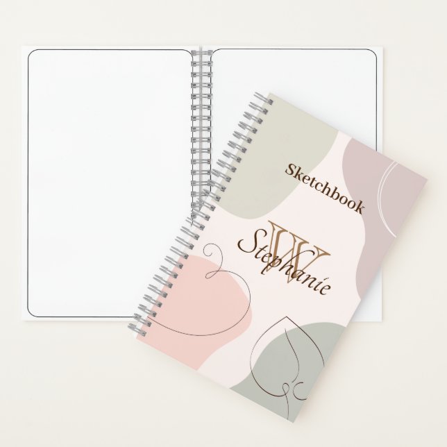 Carnet Forme Abstraite tendance Monogramme de coeur feuil (À l'intérieur)