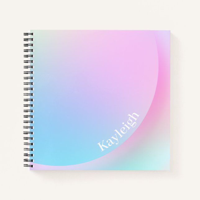 Carnet Forme de dégradé pastel doux arc-en-ciel (Devant)