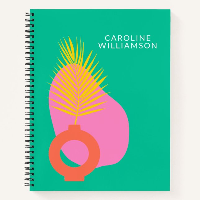 Carnet Formes botaniques Abstraites colorées Customisées (Devant)