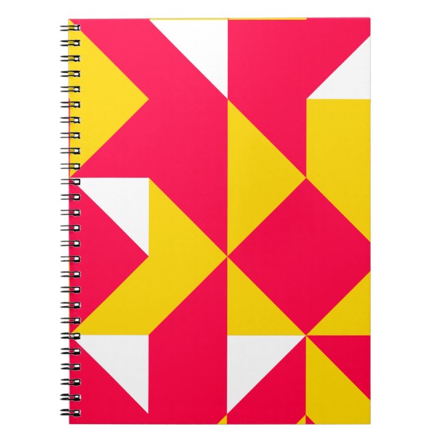 Carnet Formes de Motif géométrique rouge et jaune (Devant)
