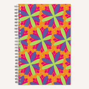Carnet Formes florales orange vibrant