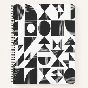 Carnet Formes géométriques Abstraites modernes Noir et