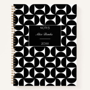 Carnet Formes géométriques modernes de noir du milieu du