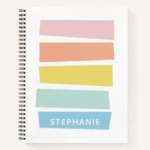 Carnet Formes pastel géométriques mignonnes Nom du mono