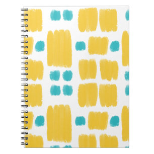 Carnet Formes peintes en turquoise et jaune vif
