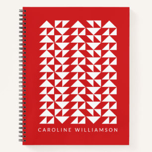 Carnet Formes triangles géométriques en rouge personnalis