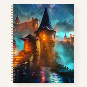 Carnet Forteresse de Gamer Cyberpunk Néon Futuriste Brill