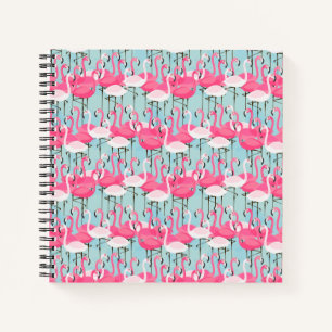 Carnet Foule De Flamants roses Rose Et Blanc