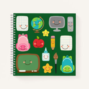 Carnet Fournitures de classe Kawaii de rentrée scolaire m