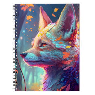 Carnet Fox Animal Portrait Peinture Dark Caractère Spirit