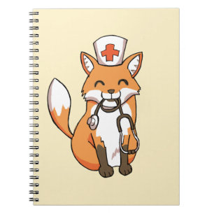 Carnet Fox de médecin ou d'infirmière dessinant le carn
