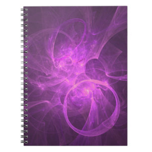 Carnet Fractale Abstraite rose et violet avec cercles