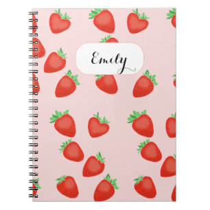 Carnet Fraises de Milkshake fraises Nom personnalisé