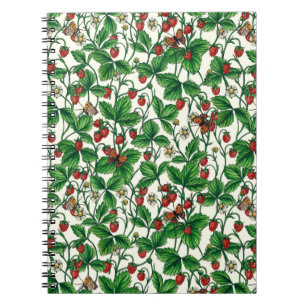 Carnet Fraises sauvages sur blanc