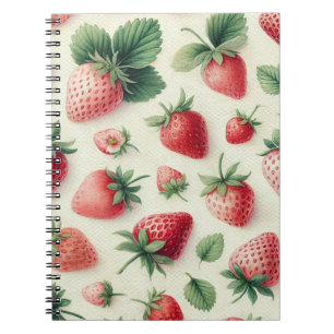 Carnet Fraises sur Baies Aquarelles à la Crème