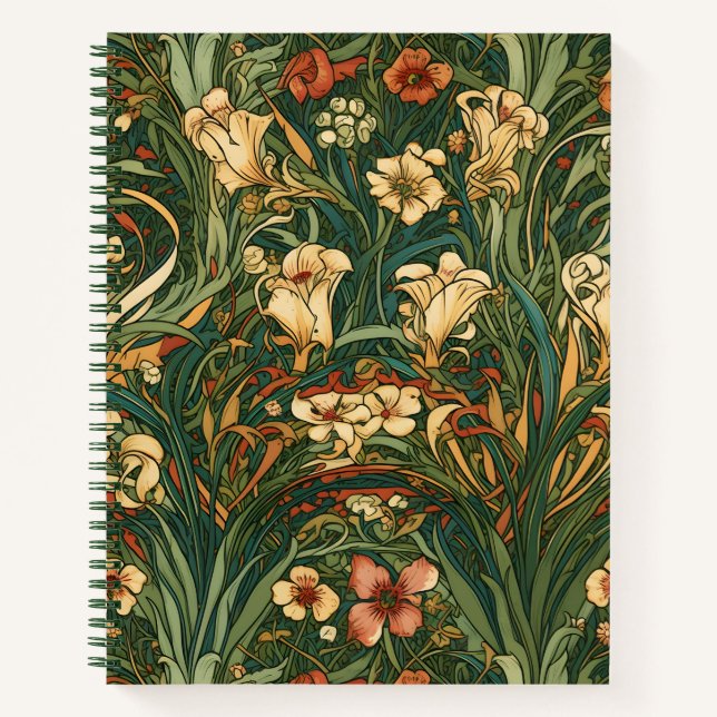 Carnet français, Style Nouveau, fleur sauvage, floral, na (Devant)