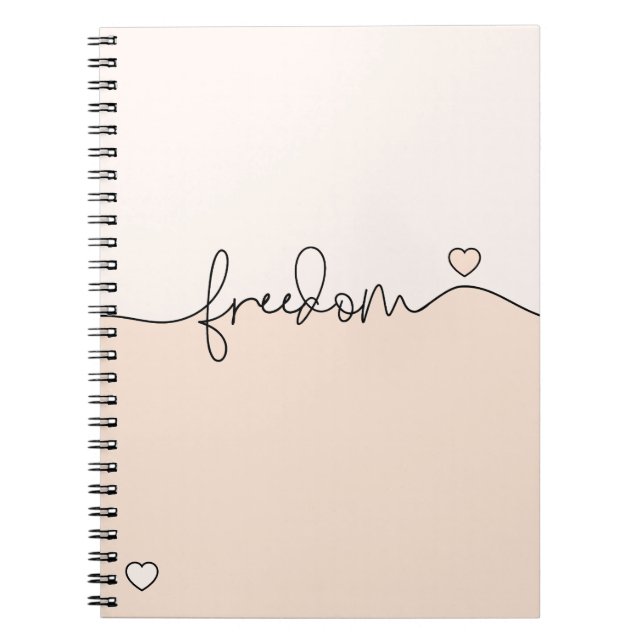 Carnet Freedom Minimalist Typography Design (Devant)