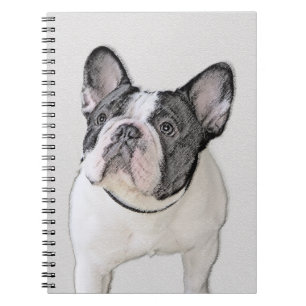 Carnet French Bulldog (Brindle Pied) Painting - Dog Art
