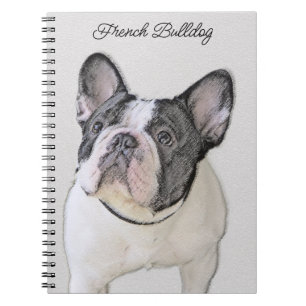 Carnet French Bulldog (Brindle Pied) Painting - Dog Art