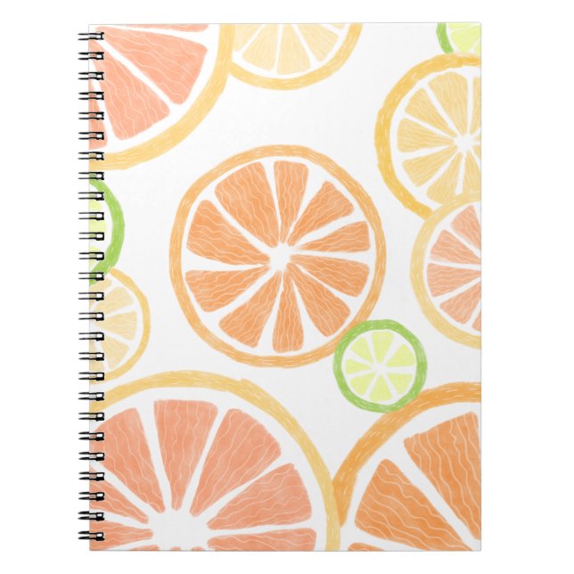 Carnet Fresh Citrus Fruits Orange Lime Lemon Pamplemousse (Devant)
