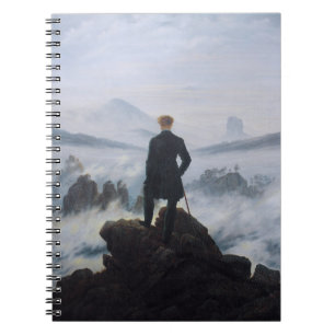 Carnet Friedrich's Wanderer au-dessus de la mer de brouil