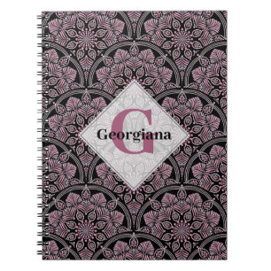 Carnet Fronds floraux Roses des années 20 personnalisées