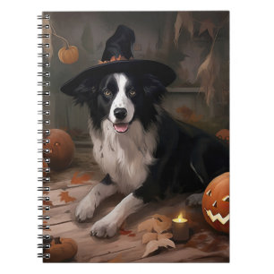 Carnet Frontière Collie Citrouilles Halloween effroi