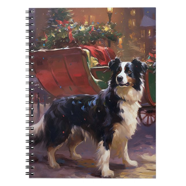 Carnet Frontière Collie Festive de Noël (Devant)