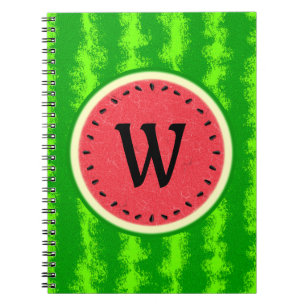 Carnet Fruit d'été de la tranche de pastèque avec Monogra
