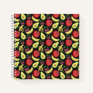 Carnet Fruit motif transparent   fruits tropicaux colorés