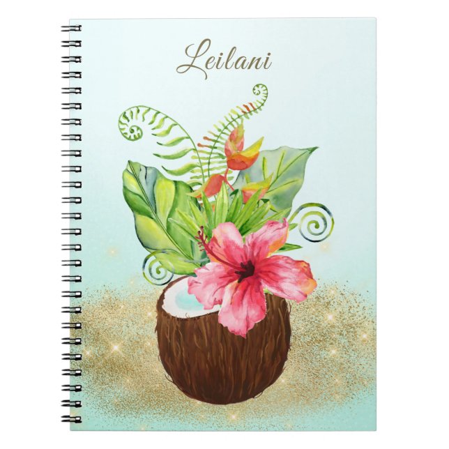 Carnet Fruits tropicaux Île Paradise Fleurs de noix de co (Devant)