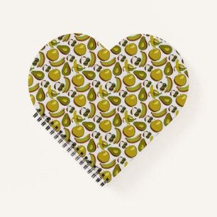 Carnet Fruits tropicaux sans couture motif jaune et blanc